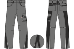 Брюки ProfLineLeader (тк.Хлопок/Спандекс,260), серый/черный - фото 16560030