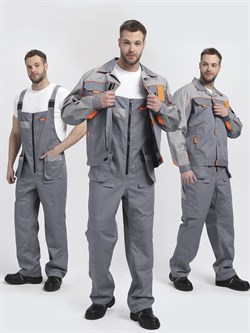 Костюм Драга-2 (тк.Смесовая МВО,240) п/к, серый/св.серый/оранжевый - фото 16560075
