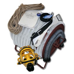 Противогаз шланговый Бриз-0304 (ПШ-20Б) шланг ПВХ (барабан металл.) с 1 маской ППМ - фото 16560185