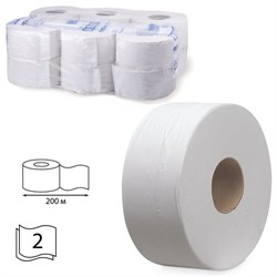 Бумага туалетная 200 м, KIMBERLY-CLARK Scott, КОМПЛЕКТ 12 шт., Performance Jumbo, 2-слойная, белая, артикул 8512 - фото 16562118