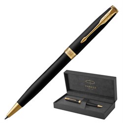 Ручка шариковая PARKER "Sonnet Core Matt Black GT", черный матовый лак, позолота, черная, 1931519 - фото 16562225