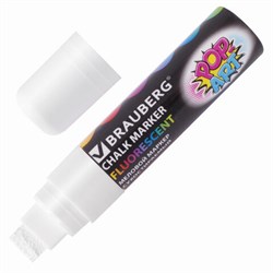 Маркер меловой "POP-ART" БЕЛЫЙ, 15 мм, стираемый, для гладких поверхностей, BRAUBERG, 151537 - фото 16562445