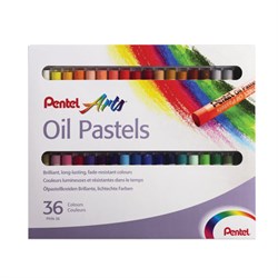 Пастель масляная художественная PENTEL "Oil Pastels", 36 цветов, круглое сечение, картонная упаковка, PHN4-36 - фото 16562550
