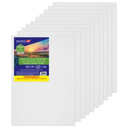 Холсты на картоне НАБОР 10 штук (20х30 см), хлопок, грунт, 280 г/м2, BRAUBERG ART CLASSIC, 192659, 192658 - фото 16562743