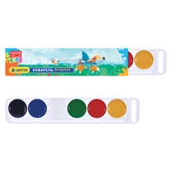 Краски акварельные FORUM "Зверята" 6 цветов, медовые, круглые кюветы, картонная коробка, FA-EV-006-Z - фото 16562748