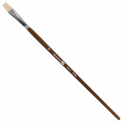 Кисть художественная профессиональная BRAUBERG ART CLASSIC, щетина, плоская, № 10, длинная ручка, 200717 - фото 16562772