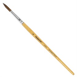 Кисть ПИФАГОР, ПОНИ, круглая, № 6, деревянная лакированная ручка, колпачок, пакет с подвесом, 200835 - фото 16562780