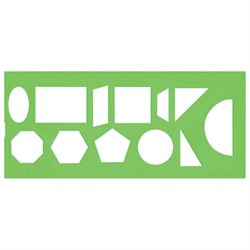 Трафарет геометрических фигур, 12 элементов, зеленый, ТТ11 - фото 16562833