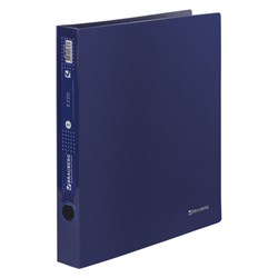 Папка на 2 кольцах BRAUBERG "Диагональ", 40 мм, темно-синяя, до 300 листов, 0,9 мм, 221348 - фото 16562860