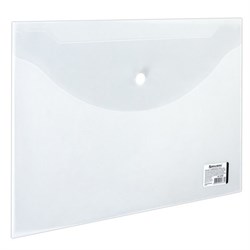 Папка-конверт с кнопкой BRAUBERG, А4, до 100 листов, прозрачная, 0,15 мм, 221638 - фото 16562874