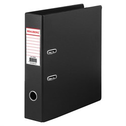 Папка-регистратор BRAUBERG с двухсторонним покрытием из ПВХ, 70 мм, черная, 222649 - фото 16562894