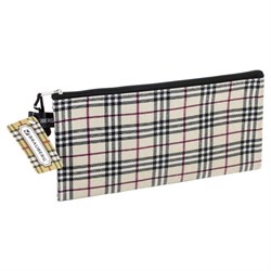 Папка-конверт на молнии МАЛОГО ФОРМАТА (255х130 мм), ткань в клетку, BRAUBERG "Checked", 223894 - фото 16562923