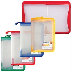 Папка на молнии пластиковая BRAUBERG, "Диагональ", А5, 235х165 мм, прозрачная, молния ассорти, 224053 - фото 16562929