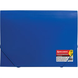 Папка на резинках BRAUBERG "Business", А4, 13 отделений, пластиковый индекс, синяя, 0,5 мм, 224146 - фото 16562935