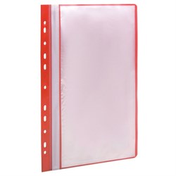 Папка 10 вкладышей STAFF "EVERYDAY" с перфорацией, мягкая, красная, 0,16 мм, 224976 - фото 16562949