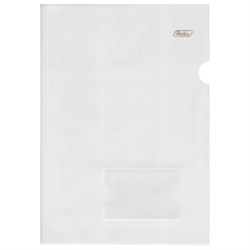 Папка-уголок с карманом для визитки, А4, прозрачная, 0,18 мм, AGкм4 00100, V246931 - фото 16563011