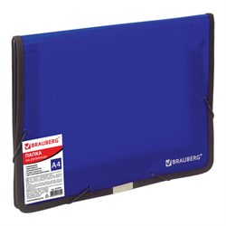 Папка на резинках BRAUBERG, широкая, А4, 330х240 мм, синяя, до 500 листов, 0,6 мм, 227978 - фото 16563046