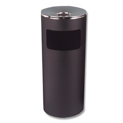 Урна металлическая с пепельницей, 600х250х250 мм, 29 литров, черная, оцинкованная сталь - фото 16563149