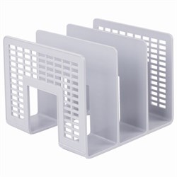 Лоток-сортер для бумаг BRAUBERG "Radikal", 3 отделения, 207х212х165 мм, сетчатый, серый, 235365 - фото 16563187