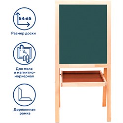 Доска-мольберт двусторонняя для мела и магнитно-маркерная 545х650 мм, зеленая/белая, РОССИЯ, BRAUBERG, 235519 - фото 16563194