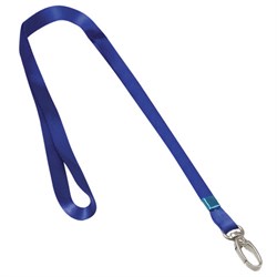 Лента для бейджей, 45 см, металлический карабин, СИНЯЯ, BRAUBERG, 235737 - фото 16563224