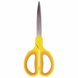 Ножницы BRAUBERG "Original", 155 мм, оранжево-желтые, ребристые резиновые вставки, 236450 - фото 16563258