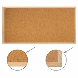Доска пробковая для объявлений 100x200 см, коричневая рамка из МДФ, 2х3 OFFICE, (Польша), TC1020 - фото 16563267