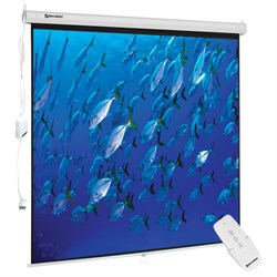 Экран проекционный настенный (180х180 см), матовый, электропривод, 1:1, BRAUBERG "MOTO", 236733 - фото 16563287