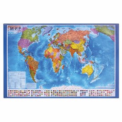 Коврик-подкладка настольный для письма (590х380 мм), с картой мира, BRAUBERG, 236777 - фото 16563291