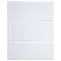 Листы-вкладыши для альбома "OPTIMA" на 3 боны (купюры), КОМПЛЕКТ 10 шт., 200х250 мм, ПВХ, STAFF, 238082 - фото 16563402