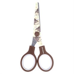 Ножницы 130 мм, коричневые, с цветной печатью "Милые котики", BRAUBERG CUTE CATS, 238957 - фото 16563508