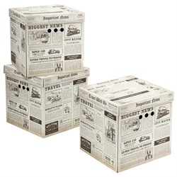 Короб для хранения из плотного микрогофрокартона 315х315х315 мм, КОМПЛЕКТ 3 шт., BRAUBERG HOME, 271818 - фото 16563654