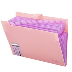 Папка-органайзер на кнопке 12 отделений, BRAUBERG "Extra", А4, персиковая с лавандовым, 271931 - фото 16563670