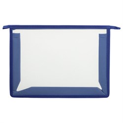 Папка для тетрадей А4 ПИФАГОР, пластик, молния сверху, прозрачная, синий, 272109 - фото 16563699