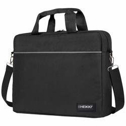 Сумка портфель HEIKKI MAXIMUM (ХЕЙКИ) с отделением для ноутбука 17,3", черная с серой вставкой, 34х44х6 см, 272590 - фото 16563784