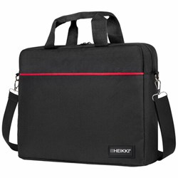Сумка портфель HEIKKI MAXIMUM (ХЕЙКИ) с отделением для ноутбука 17,3", черная с красной вставкой, 34х44х6 см, 272591 - фото 16563785