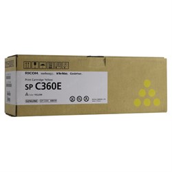 Тонер-картридж лазерный RICOH (SP C360E) SP C360/C361, желтый, оригинальный, ресурс 1500 стр., 408190 - фото 16565004
