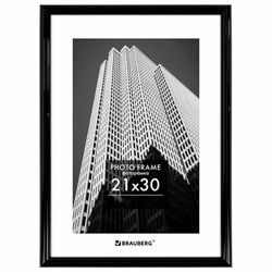 Рамка 21х30 см небьющаяся, багет 14 мм, пластик, BRAUBERG "Original", черная, 391229 - фото 16565623