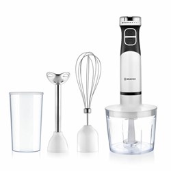 Блендер погружной BRAYER BR1242, 800 Вт, 2 скорости, 3 насадки, стакан, белый - фото 16565915