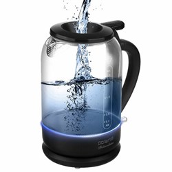 Чайник POLARIS PWK 1753CGL, 1,5 л, 1950 Вт, закрытый нагревательный элемент, стекло, черный, 53258 - фото 16566031