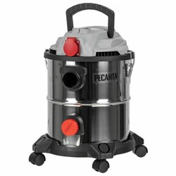 Пылесос хозяйственный РЕСАНТА ПС-1500/20, 1500 Вт, сухая/влажная уборка, сила всасывания 300 Вт, бак 20 л, 75/19/1 - фото 16566069