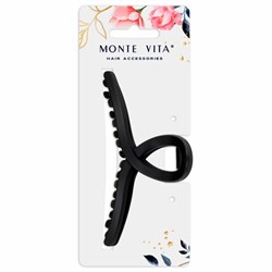 Краб для волос 11 см, soft-touch, чёрный, MONTE VITA (МОНТЕ ВИТА), 457006 - фото 16566081