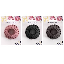 Заколка для волос, для хвоста и пучка, диаметр 6 см, soft-touch, АССОРТИ, MONTE VITA (МОНТЕ ВИТА), 457127 - фото 16566102