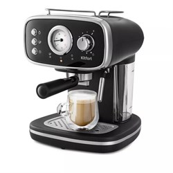 Кофеварка рожковая KITFORT КТ-736, 1100 Вт, объем 1,2 л, 15 бар, ручной капучинатор, черная - фото 16566191