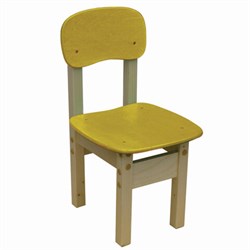 Стул детский "Яблочко-1", рост 1 (100-115 см), фанера/дерево, желтый - фото 16566447