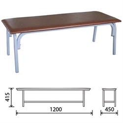 Банкетка без спинки "Астрид", 1200х450х415 мм, серый каркас, кожзам коричневый - фото 16566489