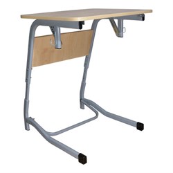 Стол-парта 1-местный, регулируемый угол, "Олимп", 600х500х520-640 мм, рост 2-4, серый каркас, ЛДСП клён - фото 16566696