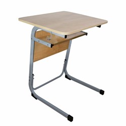 Стол-парта 1-местный нерегулируемый "Атлант", 600х500х760 мм, рост 6, серый каркас, ЛДСП клён - фото 16566701