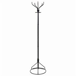 Вешалка-стойка "Ажур-2", 1,89 м, основание 46 см, 5 крючков, металл, черная - фото 16567127