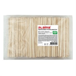Размешиватель одноразовый деревянный 140 мм, КОМПЛЕКТ 450 шт., LAIMA, 604705 - фото 16567215